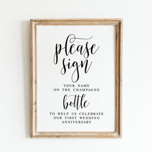 Champagne Bottle Guestbook Sign: Elegant Wedding Decor (Digital Download)