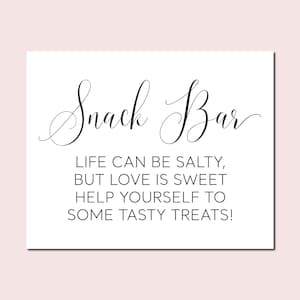 Snack Bar Wedding Sign: Modern Minimalist Sweet Treats (Digital Download)