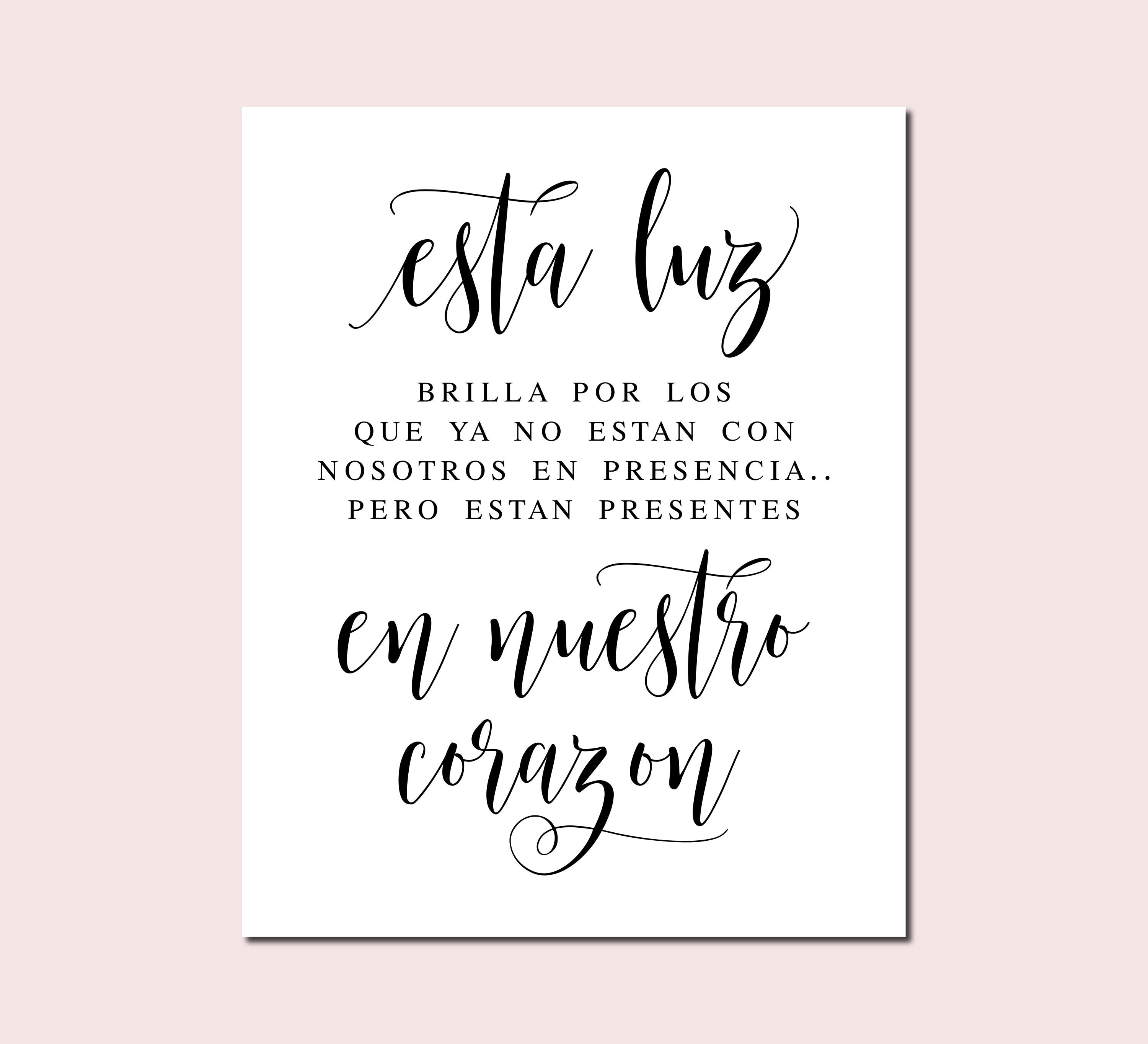 Spanish Wedding Memorial Sign: \, image size:3000x2727