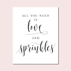 Love and Sprinkles Wedding Sign: Printable Calligraphy (Digital Download)