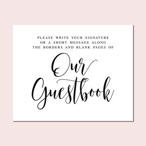 Wedding Guestbook Sign Printable: Elegant Script (Digital Download)