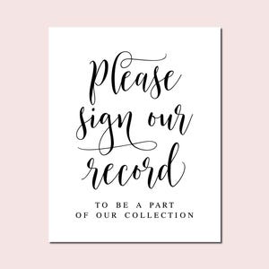 Wedding Record Guestbook Sign: Elegant Script (Digital Download)
