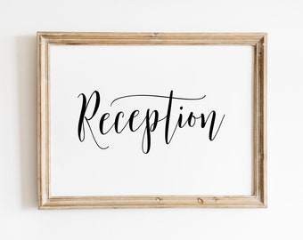 Signe de réception, signes de mariage, signe de décor de mariage, signe de téléchargement instantané, imprimables de mariage, signalisation de mariage, signe de table de mariage, imprimable