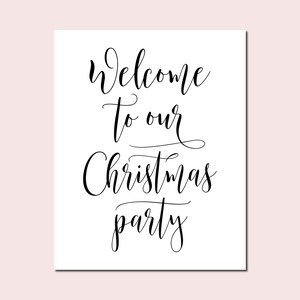 Welcome To Our Christmas Party Sign: Holiday Decor (Digital Download)