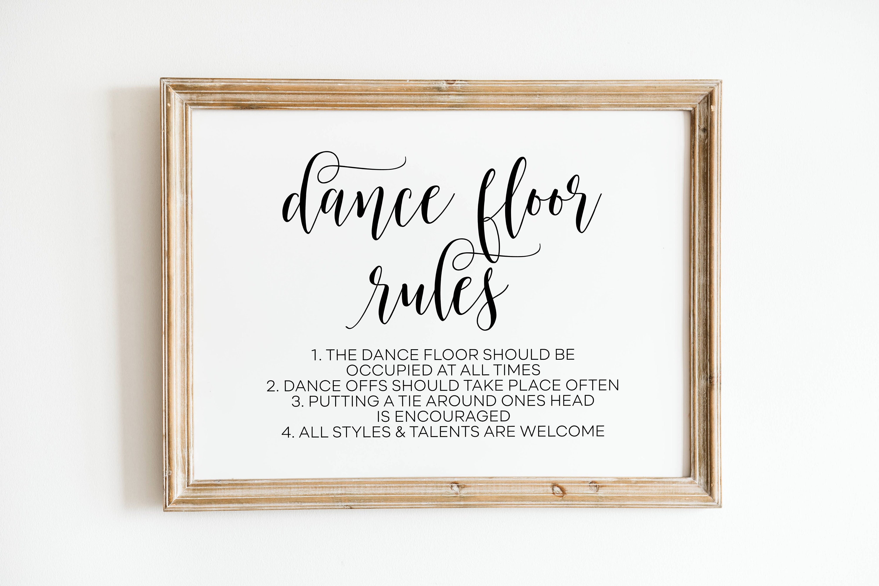 Dance Floor Rules Sign: Modern Wedding Printable (Digital Download)