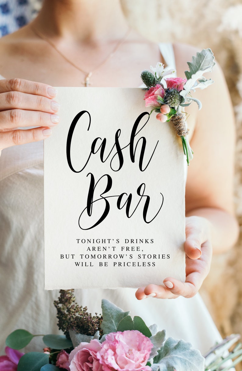 Cash Bar Sign Wedding Signs Wedding Cash Bar Wedding Etsy