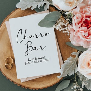 Churro Bar, Love Is Sweet Please Take A Treat, Wedding Signs, Wedding Signage, Wedding Printables, Instant Download, Wedding Decor Printable