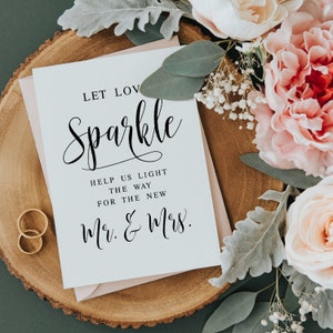 Let Love Sparkle, Wedding Signs, Wedding Sayings, Help Us Light The Way For The New Mr And Mrs, Wedding Printables, Sparkler Send Off Sign