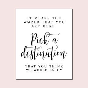 Wedding Globe Guestbook Sign: Pick A Destination Print (Digital Download)