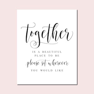 Wedding Seating Sign: Elegant Script, Printable Decor (PDF & JPG)