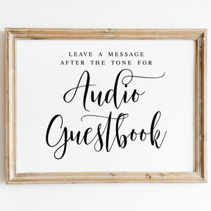 Audio Guestbook Wedding Sign: Elegant Reception Decor (Digital Download)
