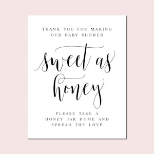 Sweet As Honey Baby Shower Sign (Digital Download)