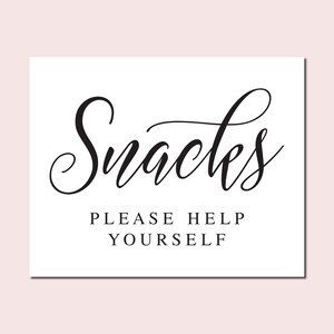 Modern Minimalist Wedding Snack Sign (Digital Download)