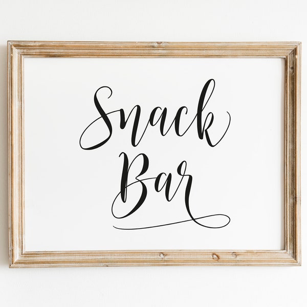 Snack Bar, Hochzeit Snack Bar Schild, Hochzeit Schilder, Hochzeitsbeschilderung, Hochzeitsdekor Schild, Hochzeitsempfang Schilder, Snack Bar Printable