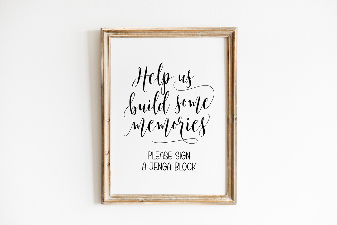 Help Us Build Some Memories, Please Sign A Jenga Block, Wedding Jenga ...