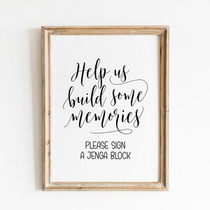 Help Us Build Some Memories, Please Sign A Jenga Block, Wedding Jenga ...