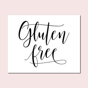 Gluten Free Table Sign, Gluten Free Food Sign, Wedding Signs, Wedding Gluten Sign, Wedding Table Signs, Gluten Free, Wedding Printables