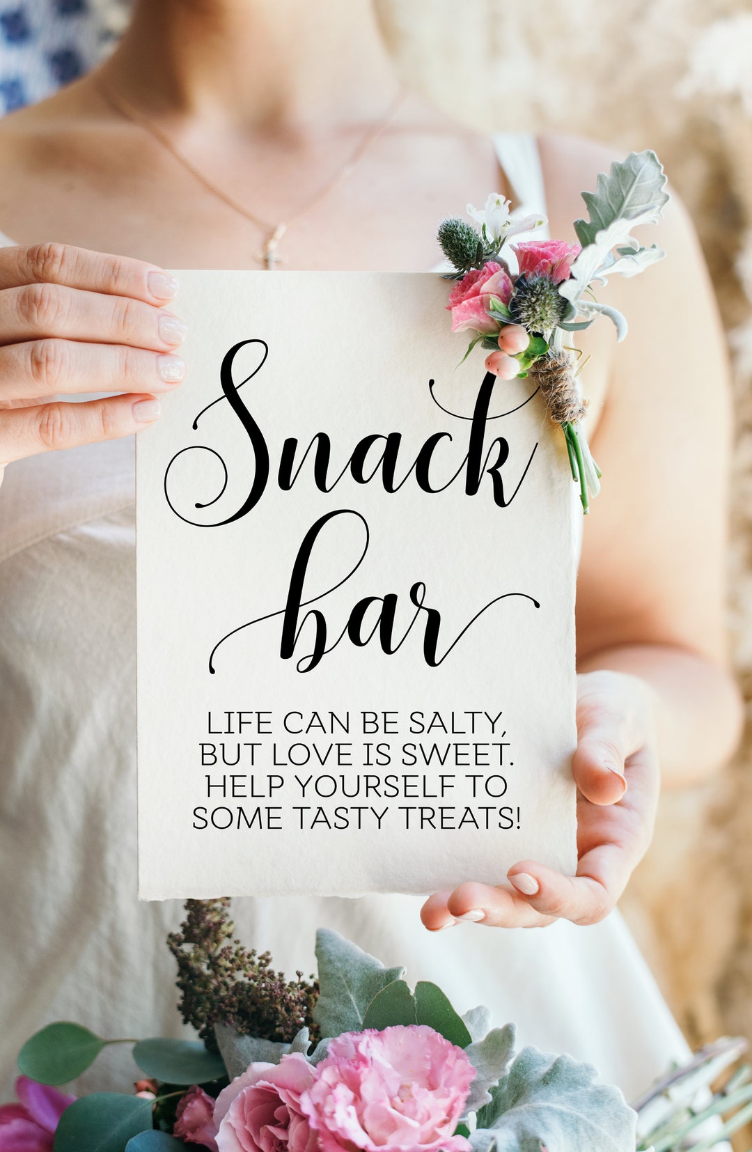 Snack Bar, Life Can Be Salty but Love is Sweet, Sweet Treats Table Sign