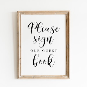 Wedding Guest Book Sign: Elegant Calligraphy Print (Digital Download)