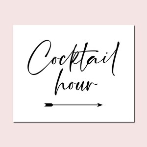 Cocktail Hour Wedding Sign: Modern Minimalist Reception Decor (Digital Download)