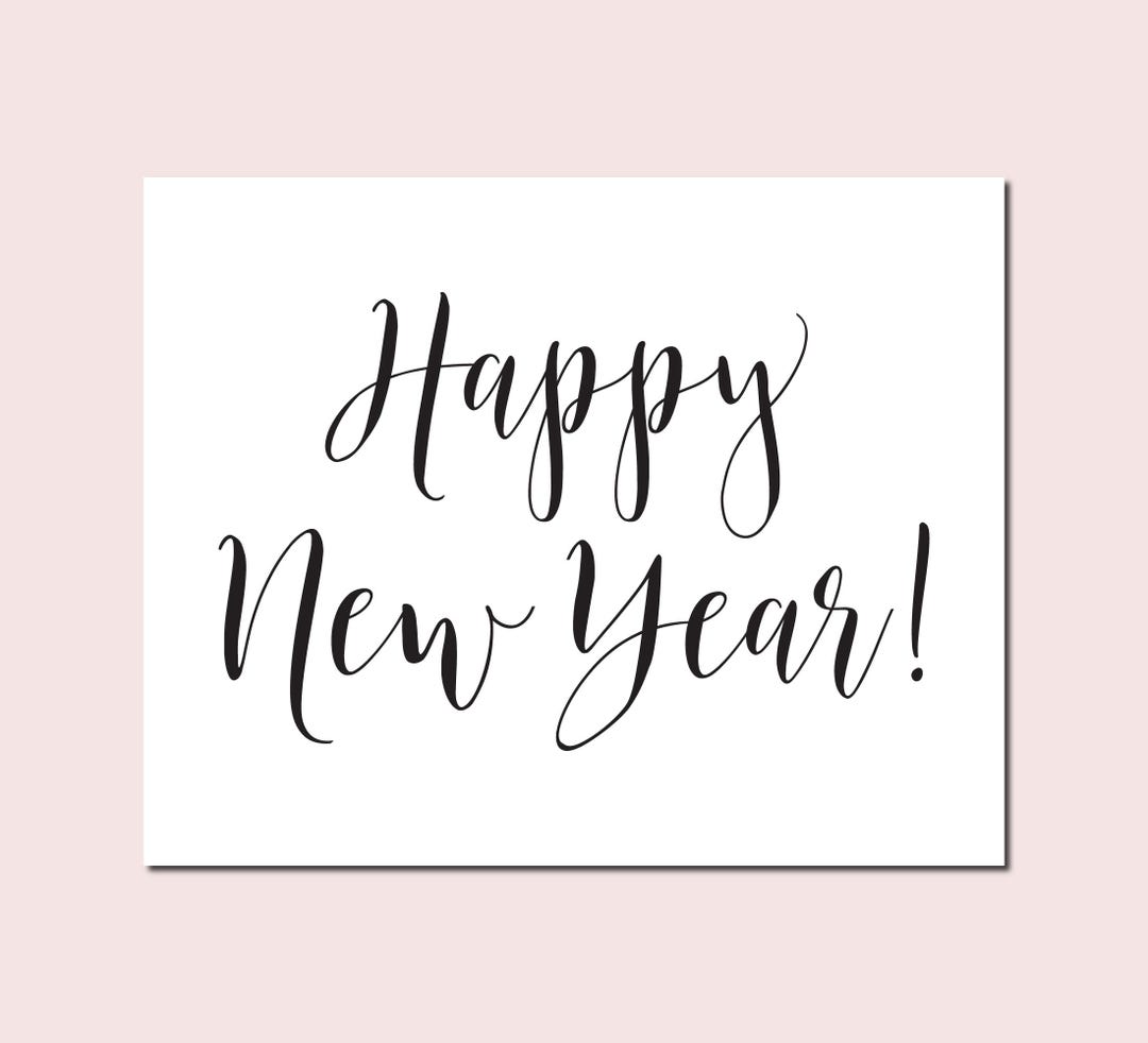 Happy New Year Sign, Printable Signs, Digital Download, New Year's ...