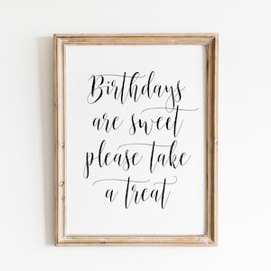 Birthday Treat Sign: Sweet Birthday Printable (Digital Download)