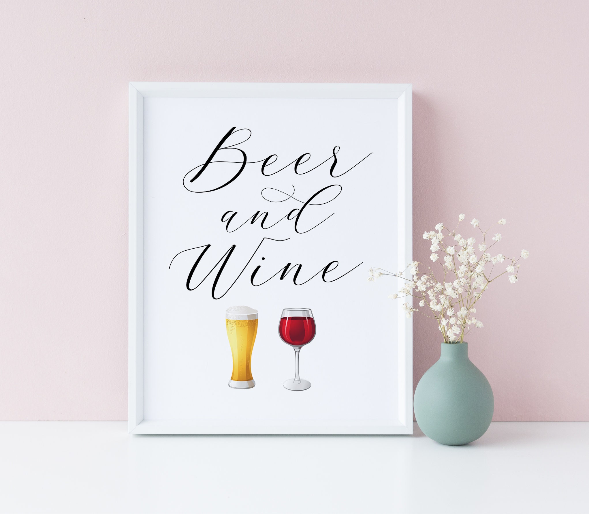 Beer and Wine Wedding Signs Wedding Bar Sign Beer Bar Wine Etsy UK