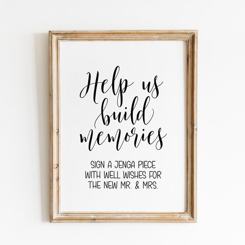 Help Us Build Memories Sign A Jenga Piece With Well Wishes - Etsy