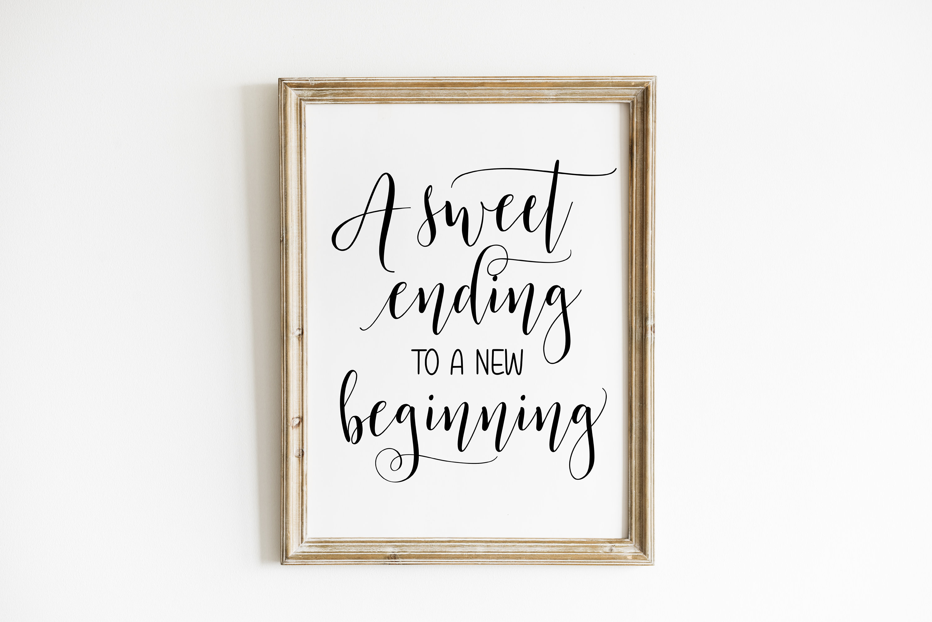 A Sweet Ending To A New Beginning Wedding Signs Wedding Etsy