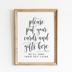 Cards and Gifts Wedding Sign: Elegant Reception Decor (Digital Download)