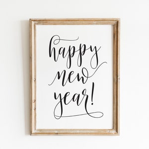 Happy New Year Sign, Printable Signs, Digital Download, New Year's ...