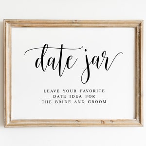 Date Jar Sign, Wedding Signs, Wedding Date Jar Sign, Wedding Printables ...