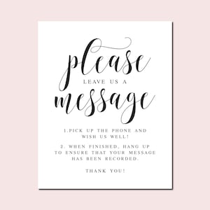 Please Leave Us A Message, Audio Guestbook Sign, Pick Up The Phone And Wish Us Well, Phone Guest Book Sign, Wedding Reception Sign Decor