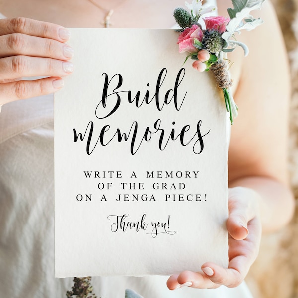 Graduation Jenga Guestbook Sign Etsy