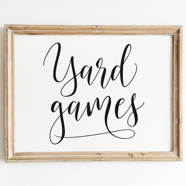 Yard Games Sign, Outdoor Wedding Signs, Game Sign For Wedding, Wedding Download, Wedding Decor Sign, Games Sign, Games Printable Sign