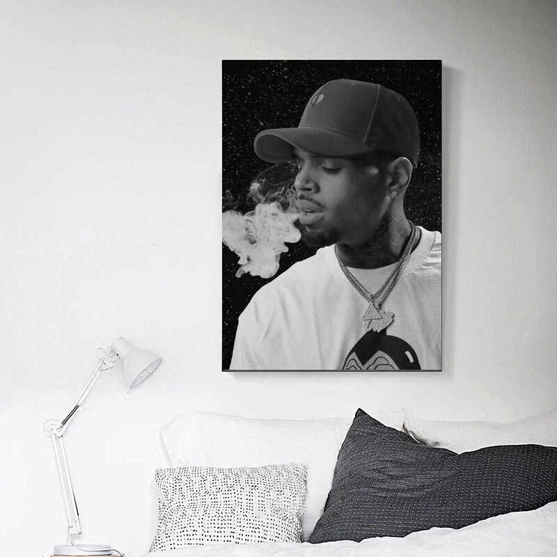 Chris brown poster Canvas Painting Posters And Prints Living Etsy