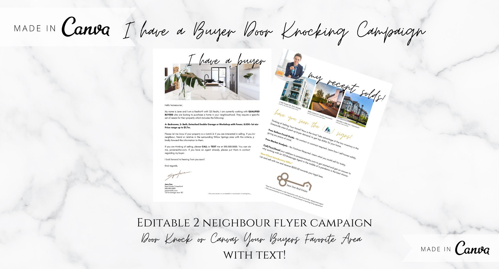 Buyer Realtor Flyer Neighborhood flyer Door knocking Etsy