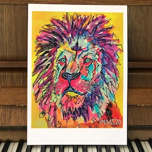 A3 numbered art print Lion