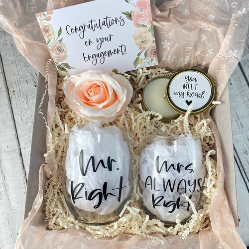 Engagement Gift for Couple Personalized Couples Gift Wine Etsy