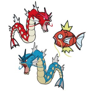 Shiny Gyarados patch Magikarp Pokemon iron on patch sew on patch anime cartoon patch bag patch jack patch decal Cosplay kids birthday gifts