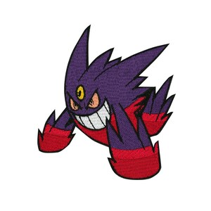 Gengar mega patch Pokemon iron on patch sew on patch anime cartoon patch bag patch jack patch Pokemon decal Cosplay kids costume  gifts