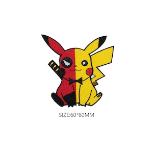 Łatka Pikachu Deadpool Pokemon żelazko na łacie naszywka anime kreskówka łatka torba łatka jack łatka Pokemon naklejka Cosplay kostium dla dzieci