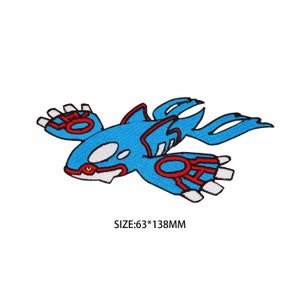 Kyogre patch Pokemon żelazko na łacie naszywka anime kreskówka łatka torba łatka jack łatka Pokemon naklejka Cosplay kostium dla dzieci prezenty