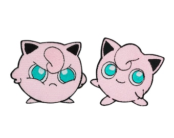 Parche termoadhesivo de Jigglypuff - Aplique bordado de Pokémon, Insignia rosa cantora kawaii para chaqueta, mochila o sombrero, Regalo para fans de Pokémon de primera generación