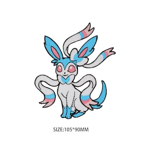 Shiny Sylveon patch Pokemon iron on patch sew on patch anime cartoon patch bag patch jack patch Pokemon decal Cosplay kids costume gifts