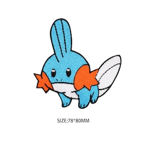 Mudkip patch Pokemon iron on patch sew on patch anime cartoon patch bag patch jack patch Pokemon decal Cosplay kids costume birthday gifts