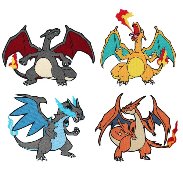 Parche Charizard Pokemon hierro en parche coser en parche anime dibujos animados parche bolsa parche jack parche Pokemon calcomanía Cosplay niños regalos de disfraces