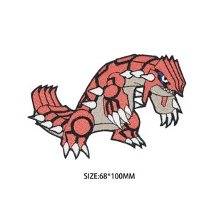 Groudon patch Pokemon opstrijkbare patch naai de patch anime cartoon patch tas patch jack patch Pokemon sticker Cosplay kinderkostuum verjaardagscadeautjes