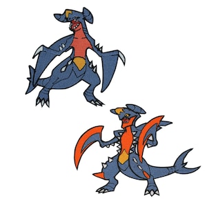 Parche Mega Garchomp de Pokémon, parche para planchar, parche para coser, parche de dibujos animados de anime, parche para bolso, parche de Jack, calcomanía de Pokémon, regalo de disfraz para niños