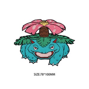 Venusaur patch Pokemon żelazko na łacie naszywka anime kreskówka łatka torba łatka jack łatka Pokemon naklejka Cosplay kostium dla dzieci urodziny